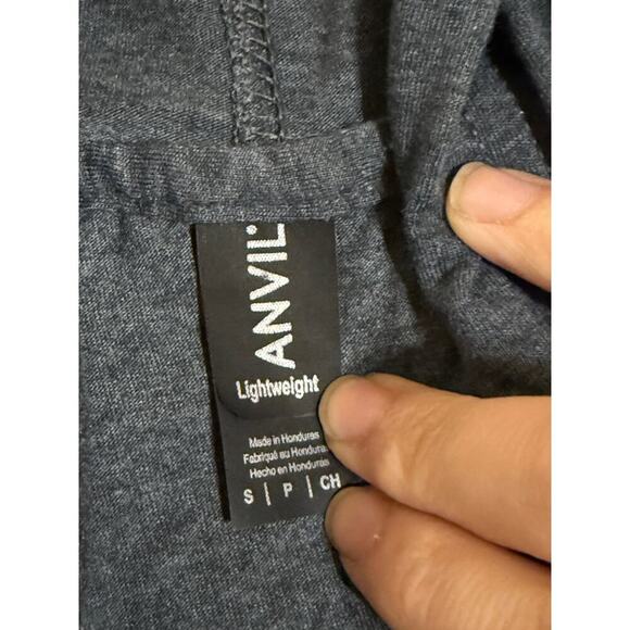Anvil Lightweight Hooded Long Sleeve Shirt Size Small Women Gray Colorado‎ - Picture 3 of 5